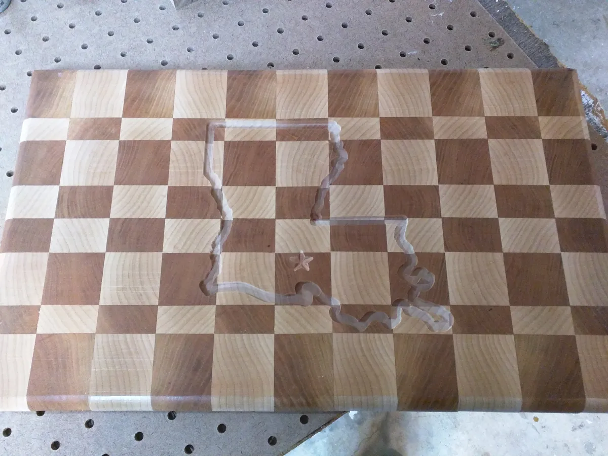 Cutting Board Epoxy Inlay — Mill pocket of inlay path