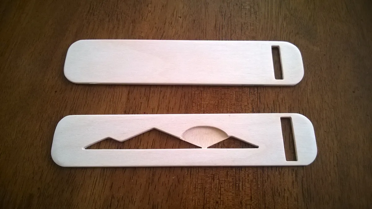 Wooden Bookmark to hold your book closed — Cut the tabs and sand