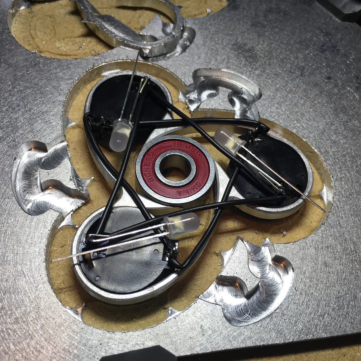 LED Fireball Fidget Spinner  — Install Components and Wire (image 2)