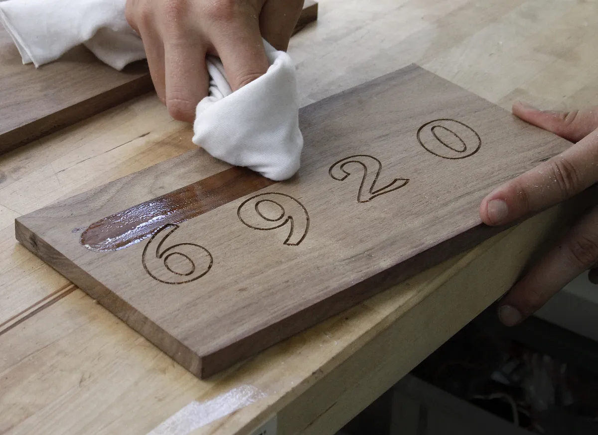 Address Marker — Step 5: Oil the Wood