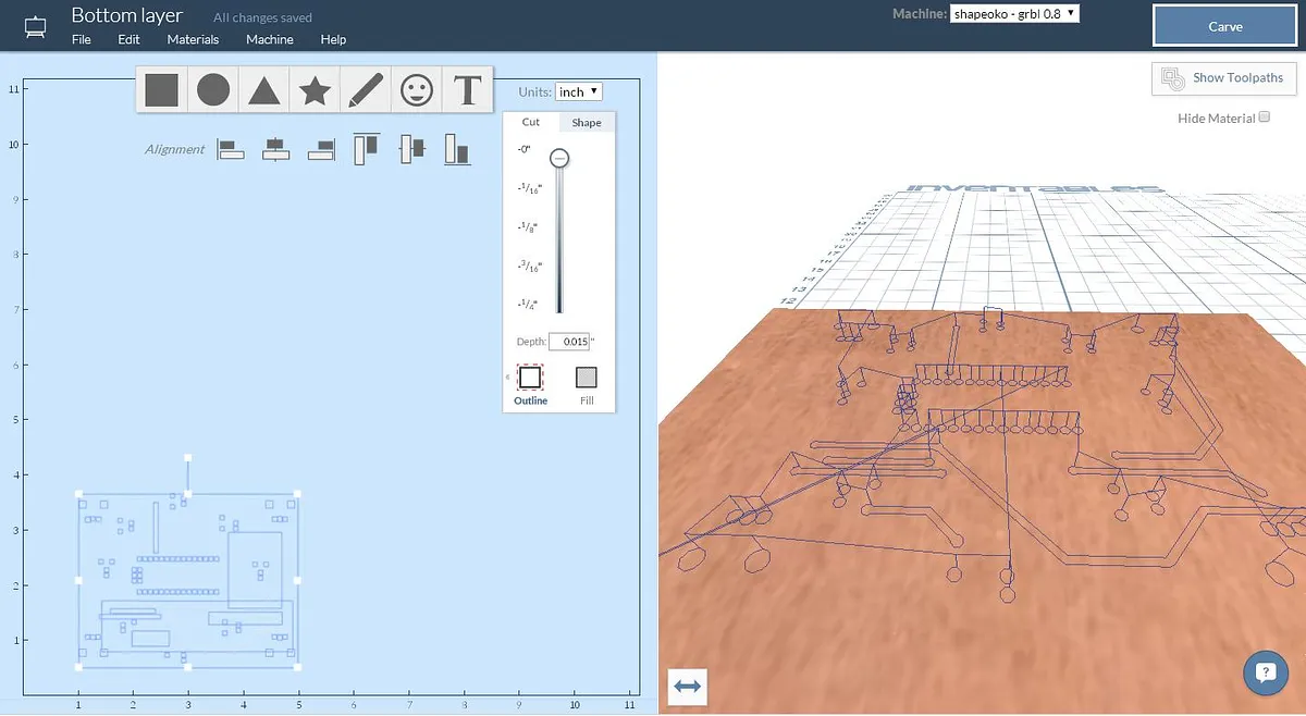 Arduino Nano Ring Sequencer — Carve the bottom traces