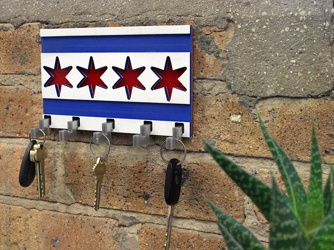 Chicago Flag Key Hook - image 3
