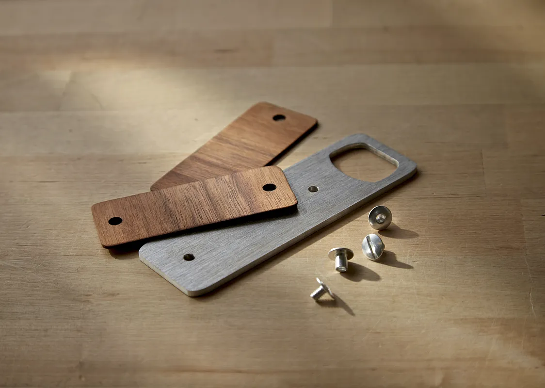 Bottle Opener in wood and aluminum - image 2