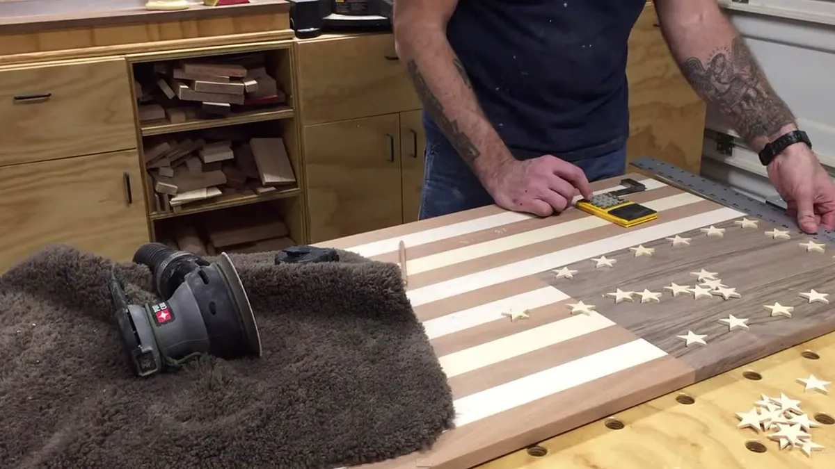 American Flag Coin Rack — Attaching the stars