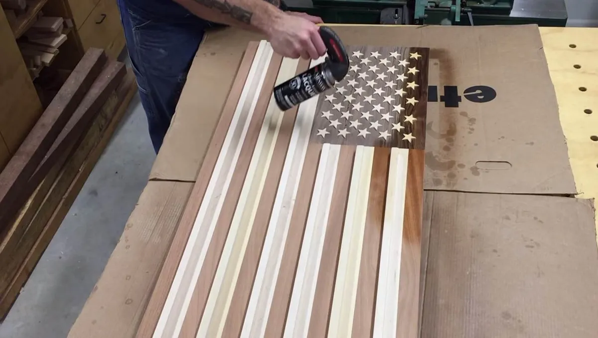American Flag Coin Rack — Applying the finish