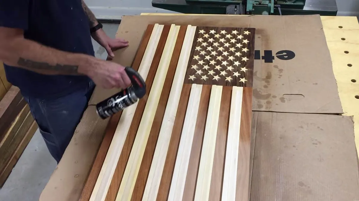 American Flag Coin Rack — Applying the finish (image 2)