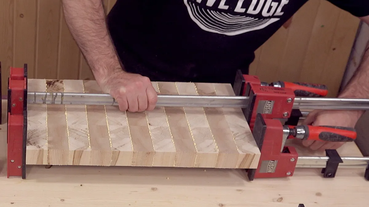 Cheeseburger Endgrain Cutting Board — Glue-up #2
