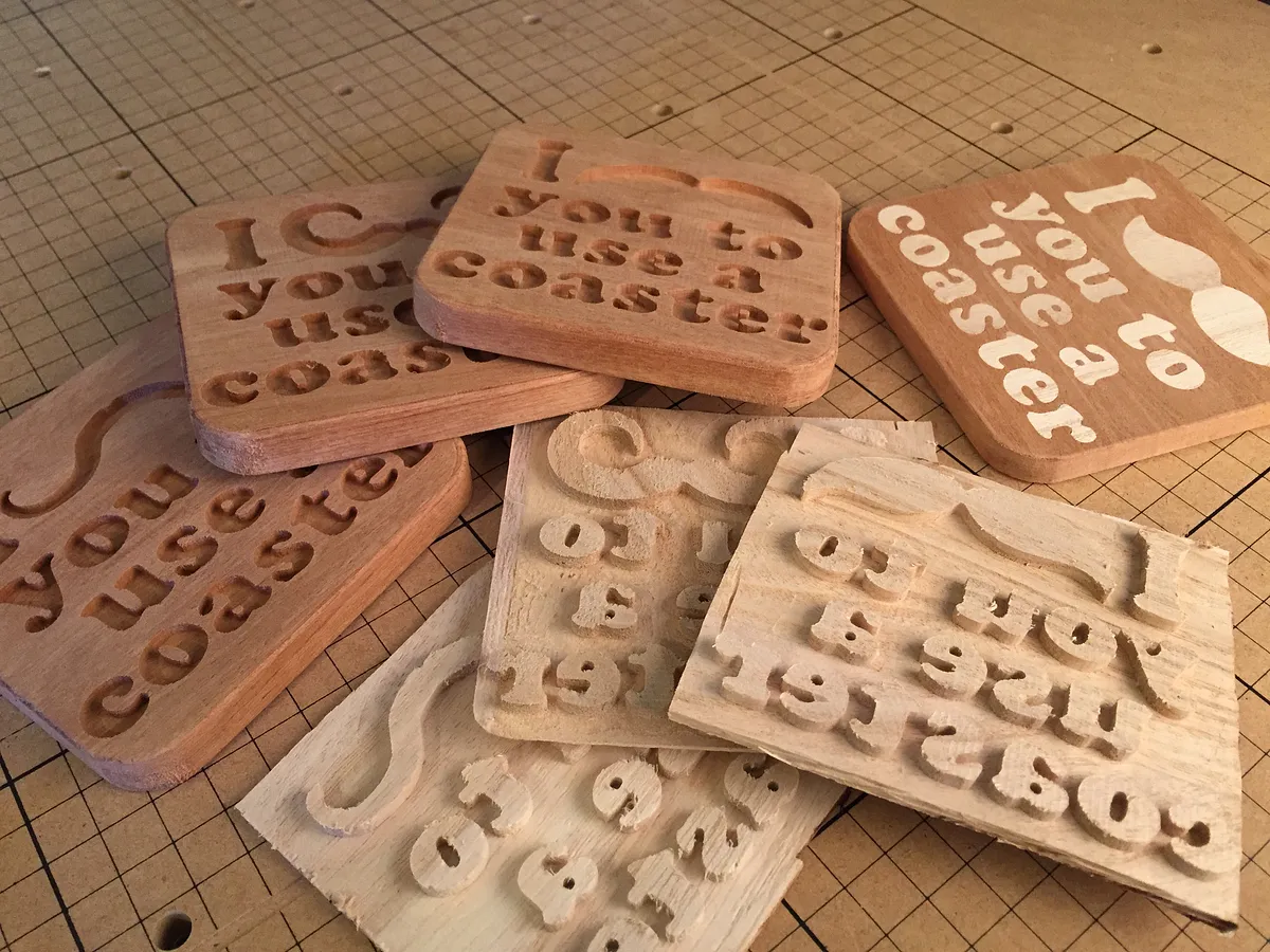 Mustache Inlay Coasters — Glue in the Inlays