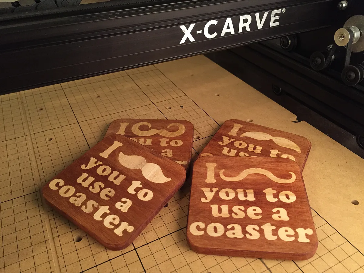 Mustache Inlay Coasters — Enjoy