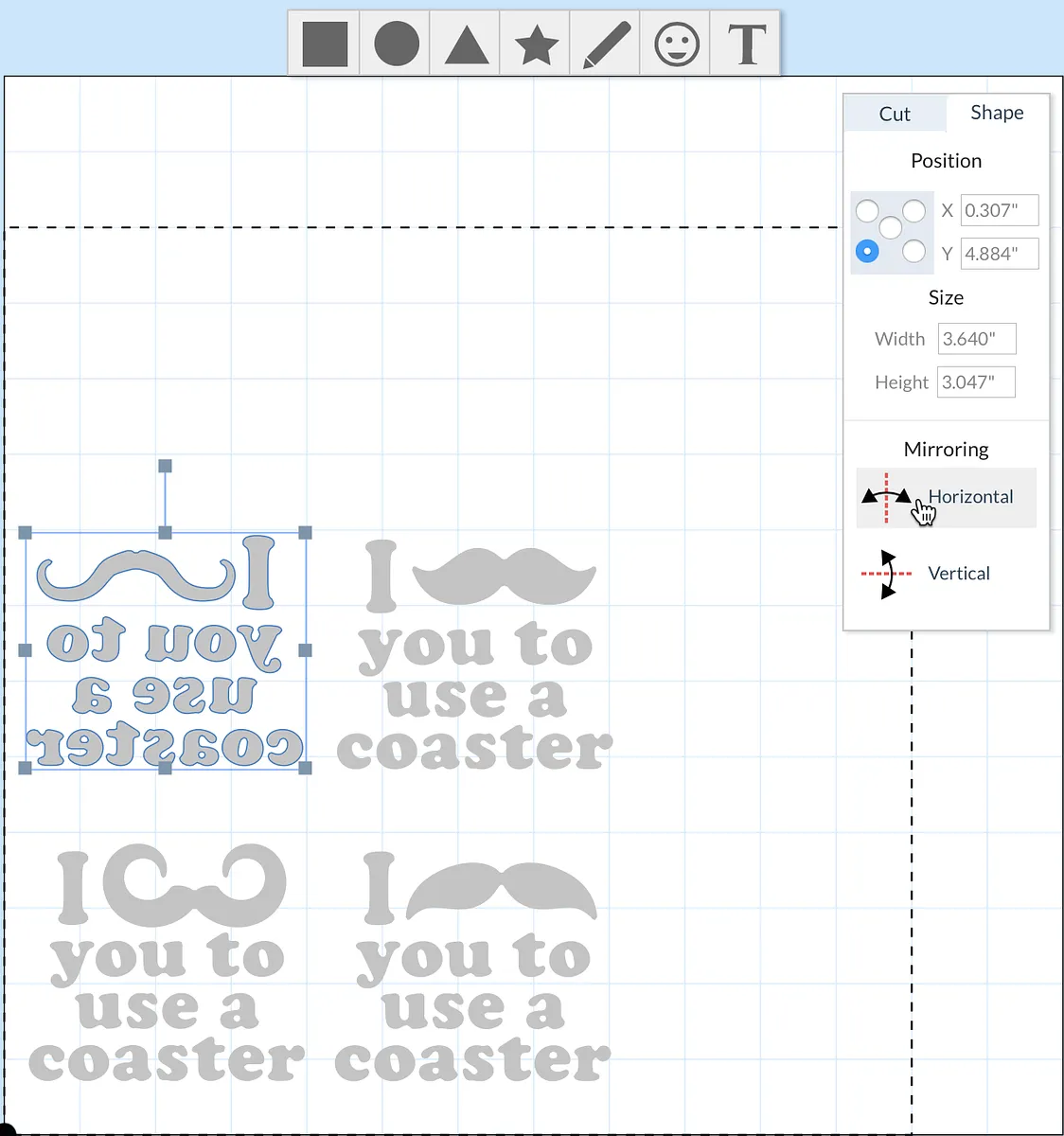 Mustache Inlay Coasters — Inlay Carve (image 3)