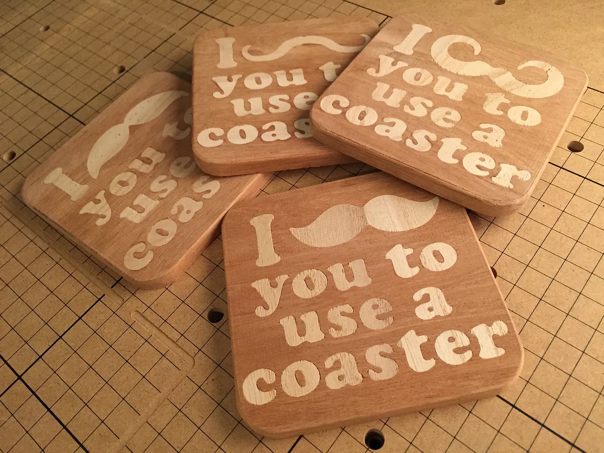 Mustache Inlay Coasters — Flush the Two Surfaces (image 3)