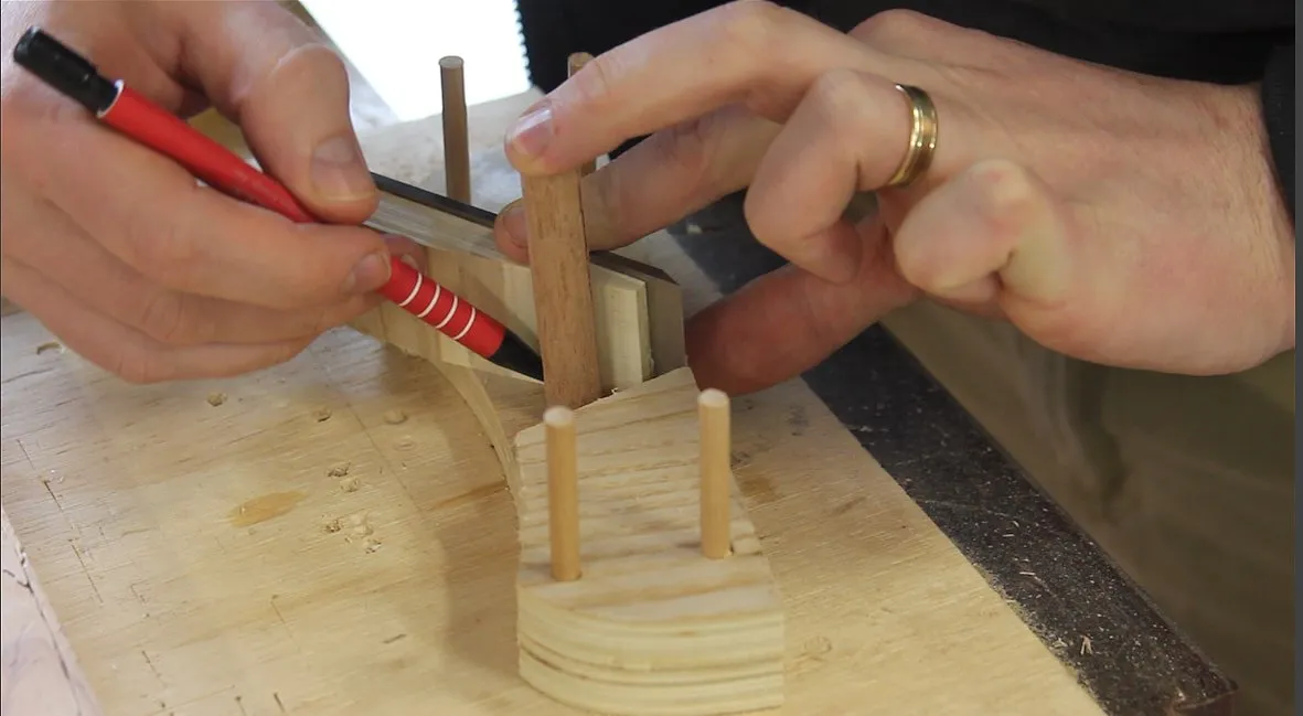Krenov-style handplane — Drill cross pin