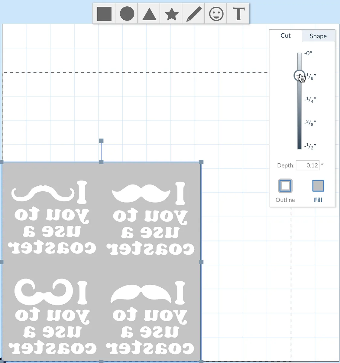 Mustache Inlay Coasters — Inlay Carve (image 4)
