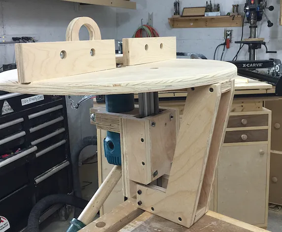 Mini router lift — Attach lift to you table