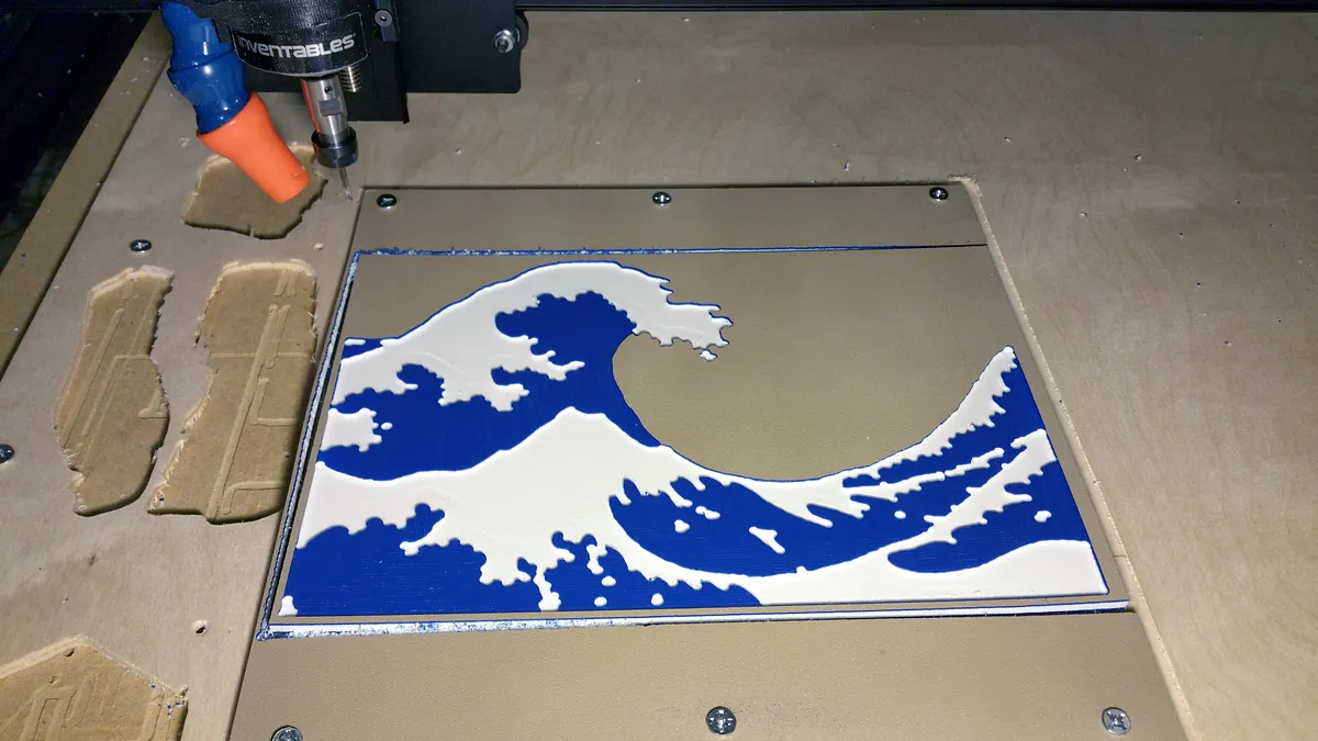 "Great Wave" in Two Color HDPE — Carving and Finishing