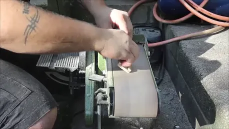 toy sword using a scarf joint  — Smooth the outside of the handle