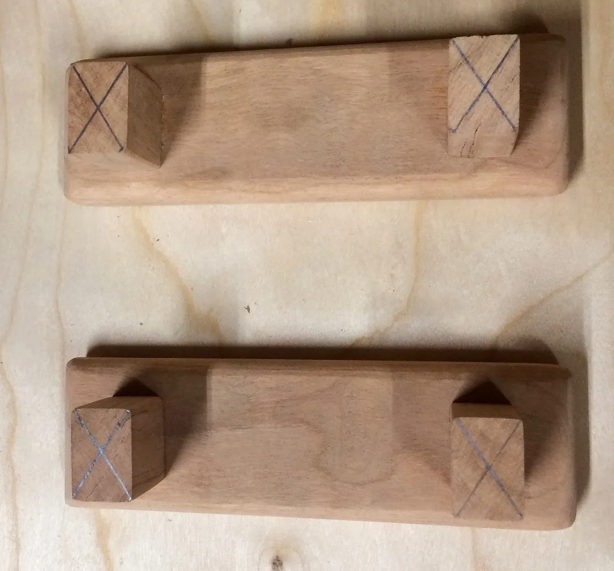 Drawer Pulls with Inlay Detail. — Drill holes in the legs
