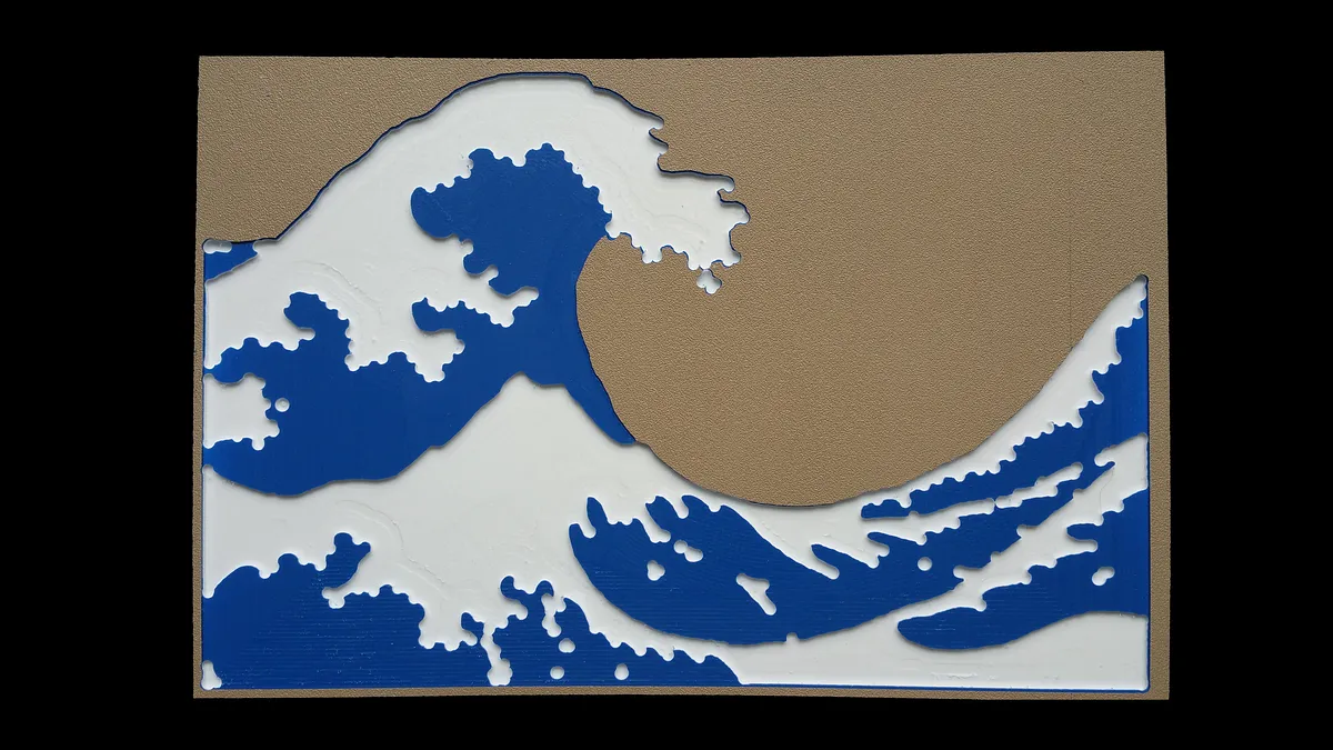 "Great Wave" in Two Color HDPE — Carving and Finishing (image 2)