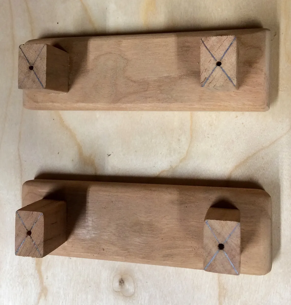Drawer Pulls with Inlay Detail. — Drill holes in the legs (image 2)