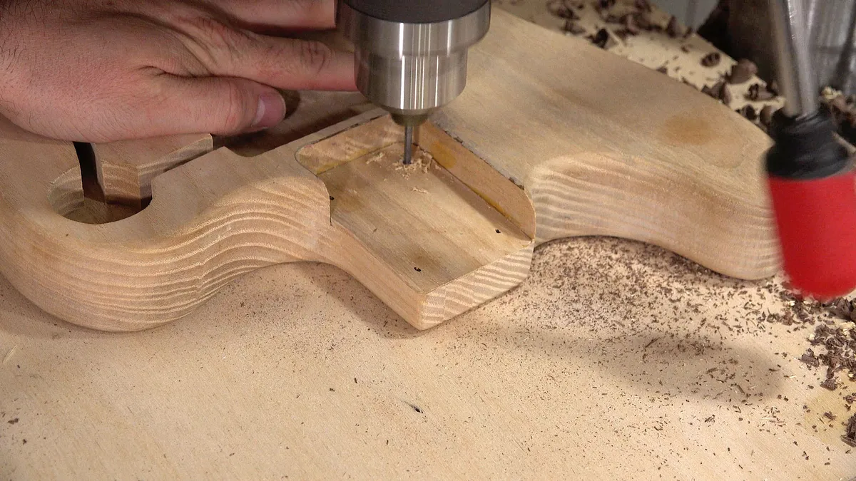 Picciuto Guitar Body — Drill Neck Holes
