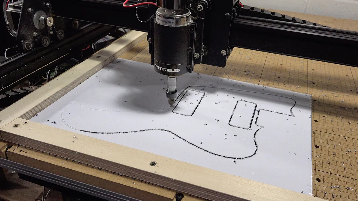 Picciuto Guitar Body — Carving the Pick Guard