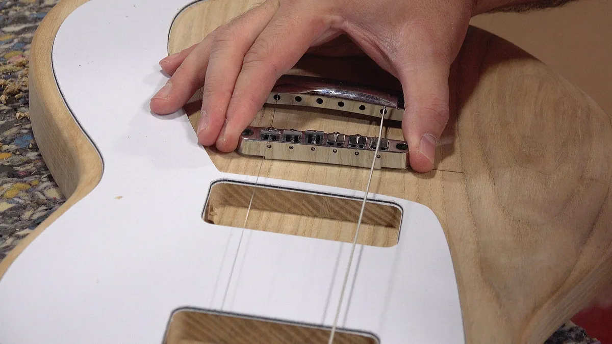 Picciuto Guitar Body — Add the Guitar Bridge