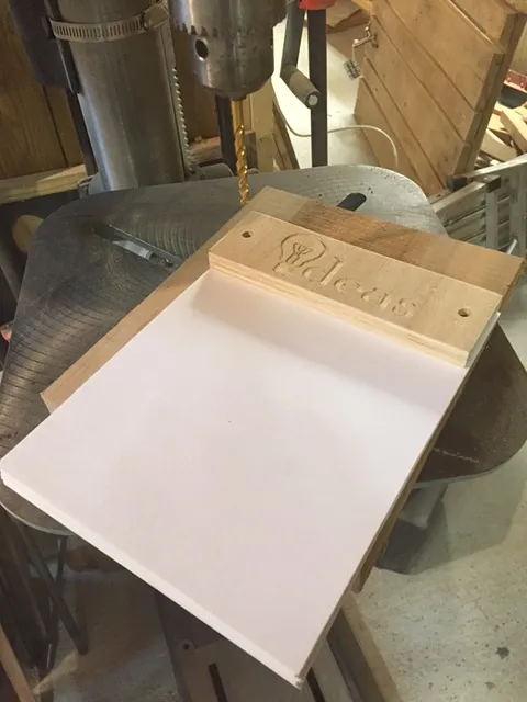 Custom Note Pads — Drilling the paper holes