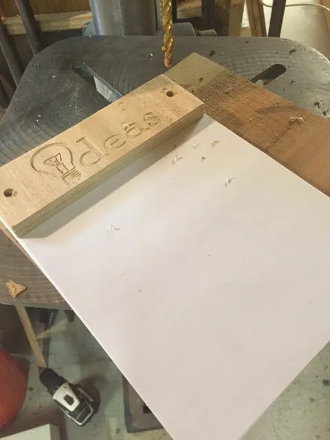 Custom Note Pads — Drilling the paper holes (image 2)