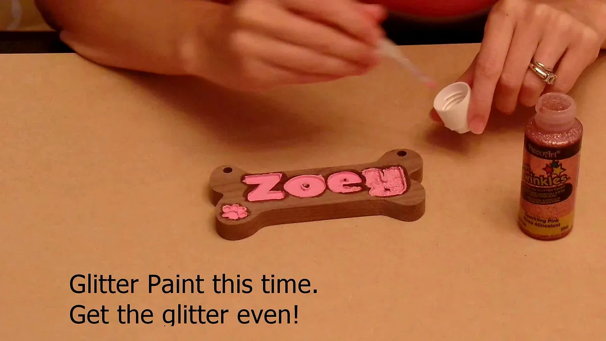 Dog Bone Shaped Plaque — Time for some glitter accent