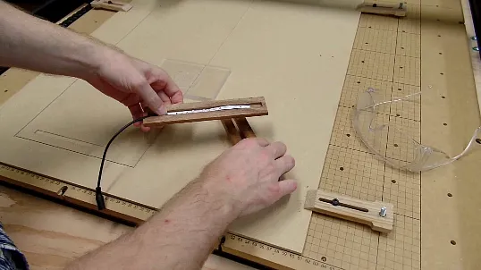 Edge-lit LED nativity display — Assemble the base with LED strip