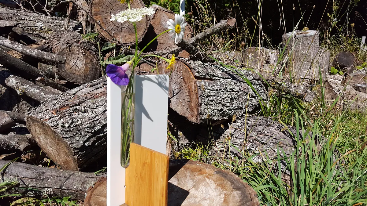 Corian and Bamboo Test Tube Vase — Overview