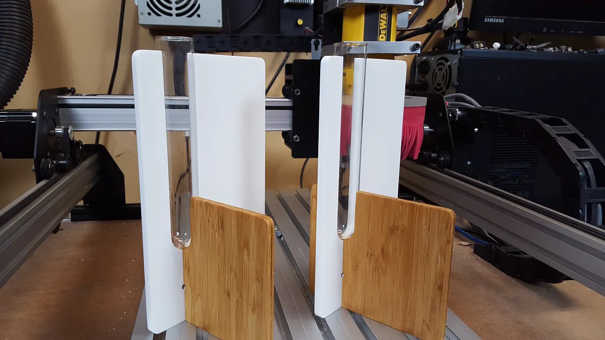 Corian and Bamboo Test Tube Vase — Assembly
