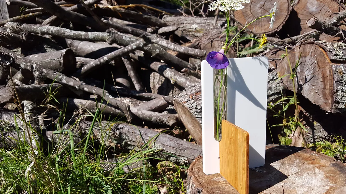 Corian and Bamboo Test Tube Vase - image 1