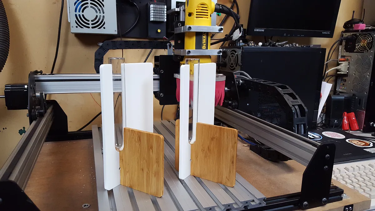 Corian and Bamboo Test Tube Vase - image 2