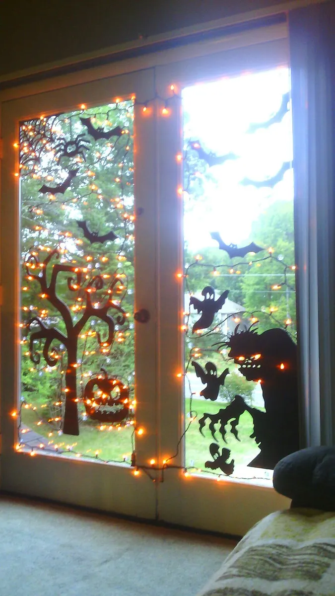 halloween project  — attach to window with tape optional lights