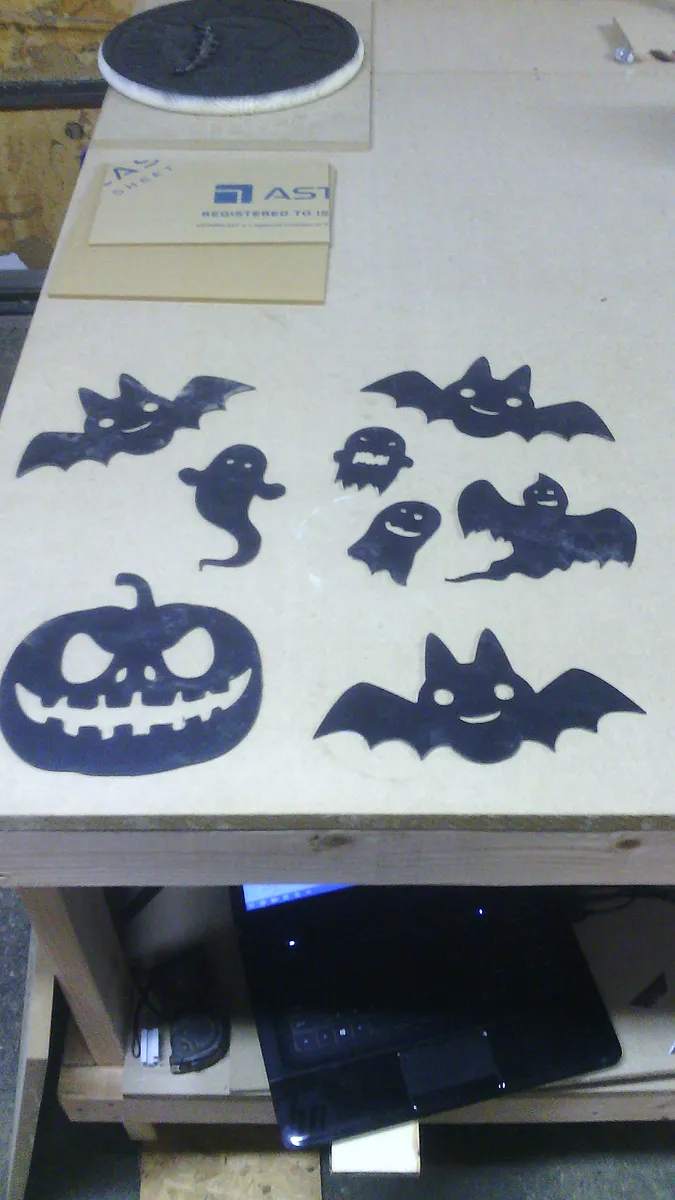 halloween project  — remove newly cut halloween decorations 