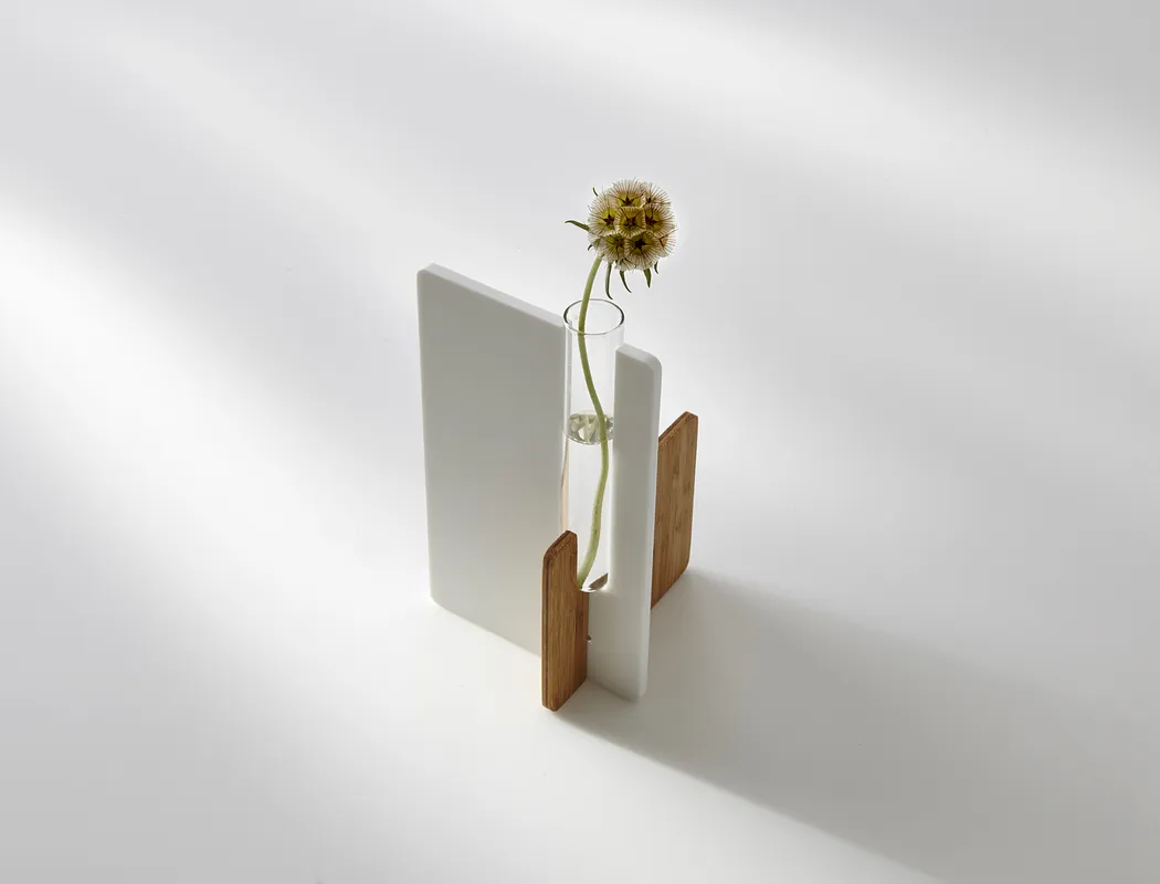 Corian and Bamboo Test Tube Vase - image 4