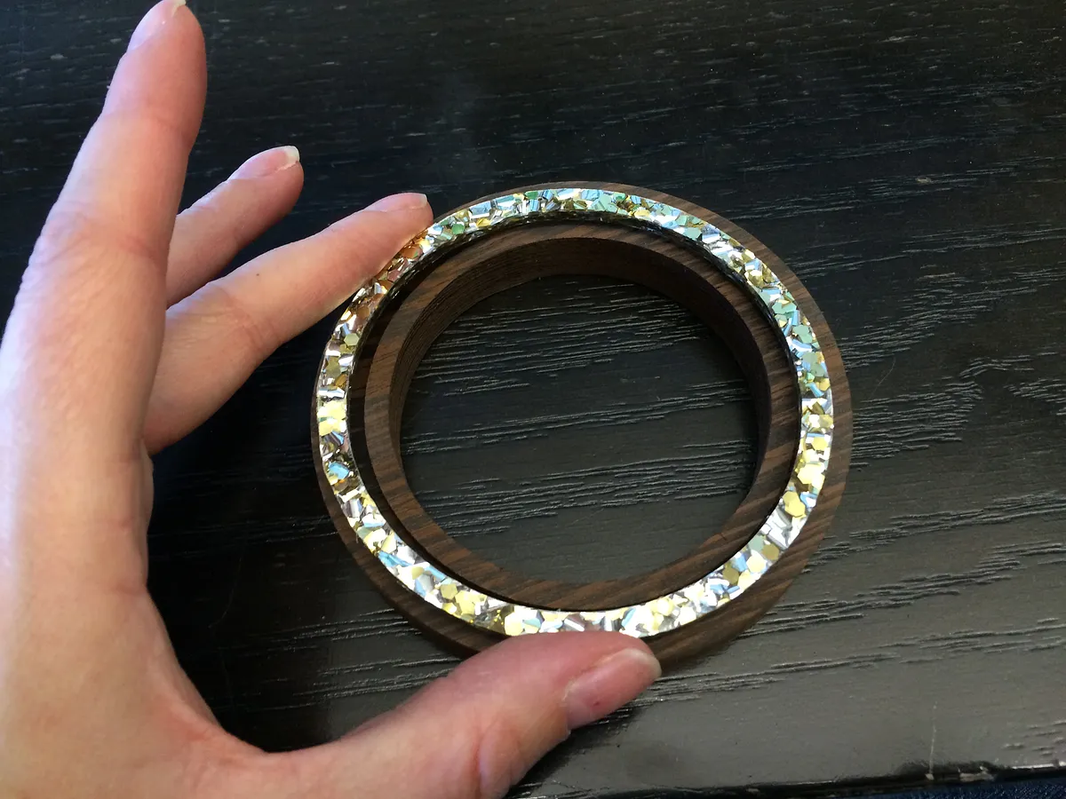 Wood Cuff Bracelet with Inlay — Glue the inlay (image 3)