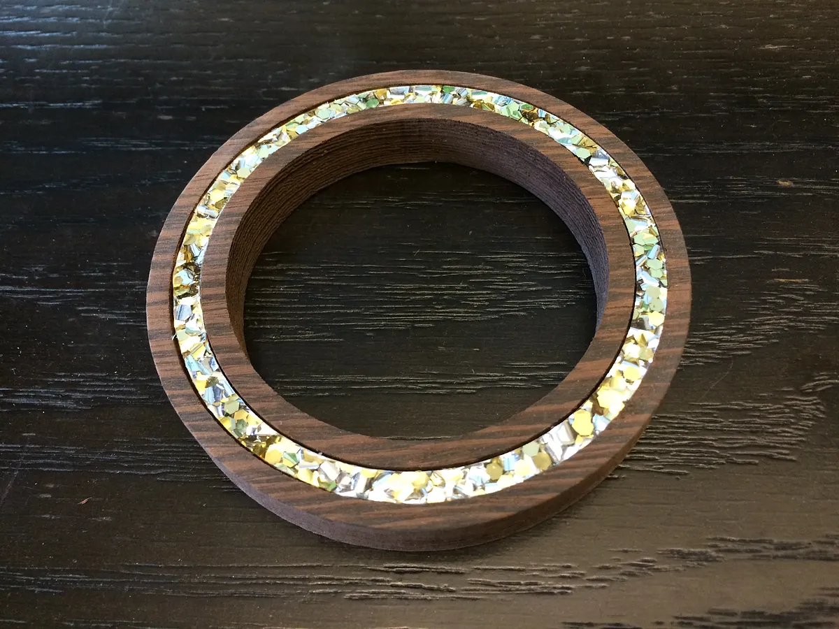 Wood Cuff Bracelet with Inlay — Glue the inlay (image 4)