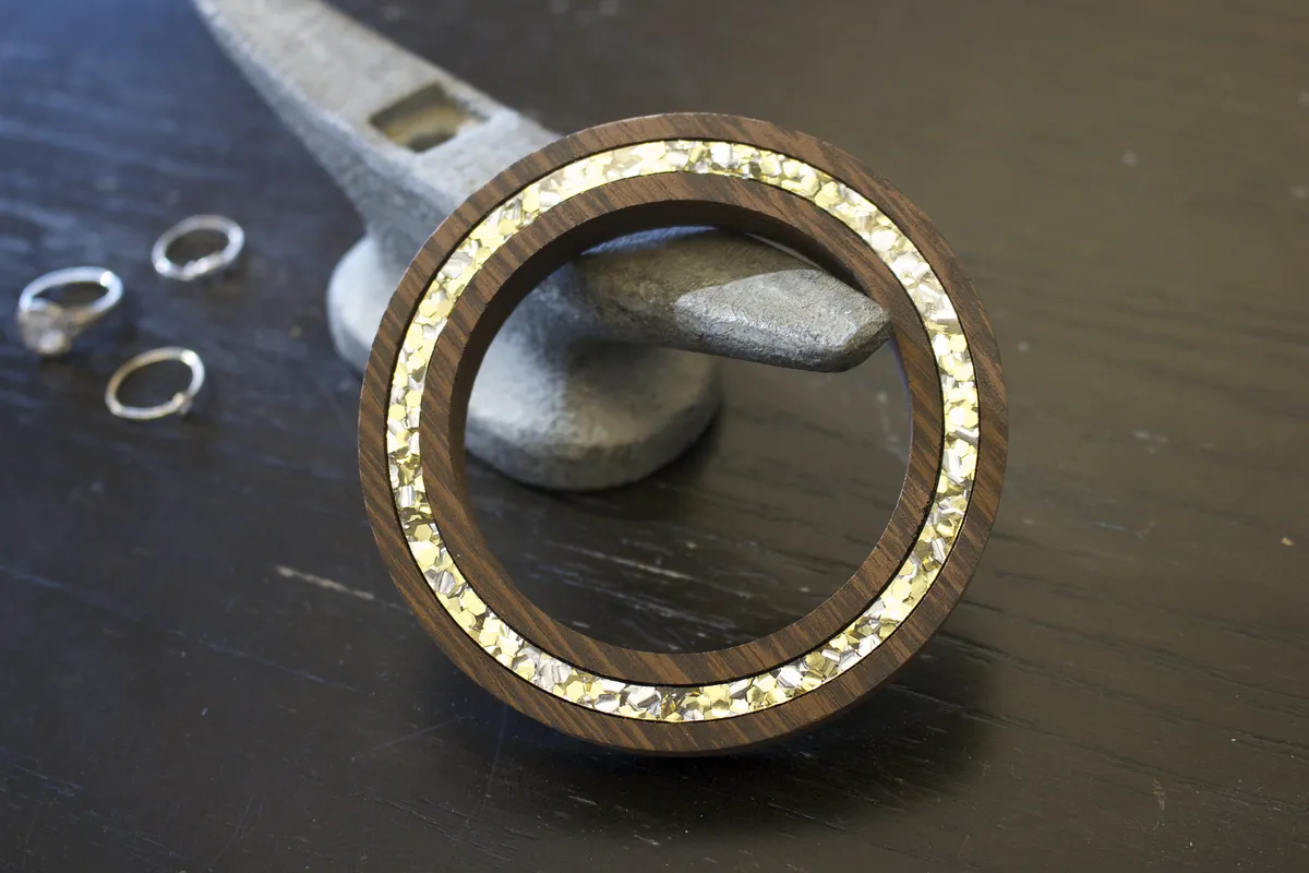 Wood Cuff Bracelet with Inlay - image 1