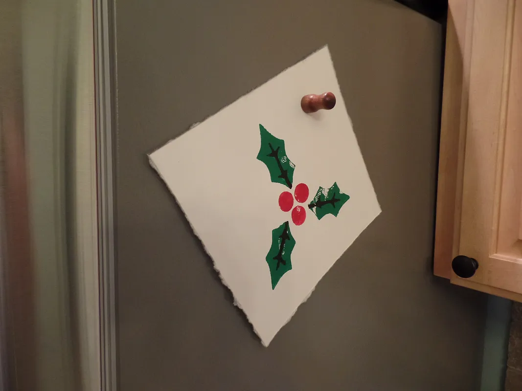 Rustic Christmas Holly Block Printing - image 1
