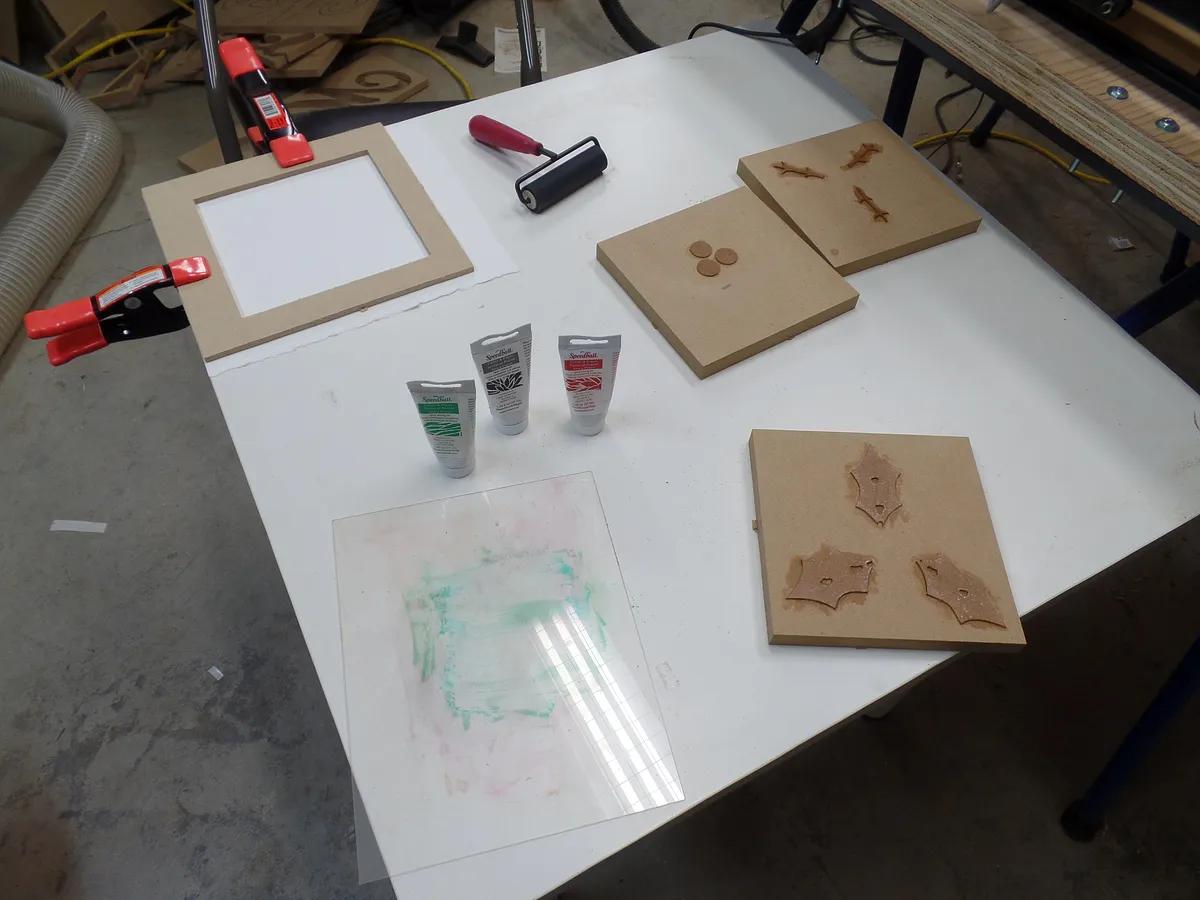 Rustic Christmas Holly Block Printing — Prepare the printing blocks (image 2)