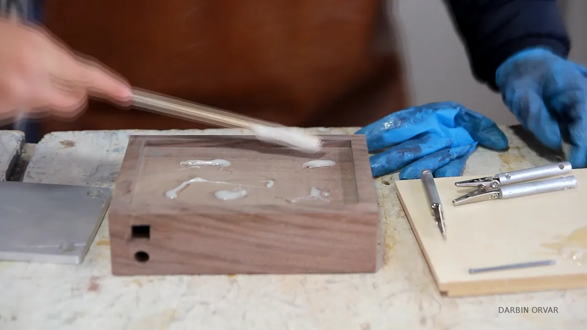 10 Watt LED Task Lamp w/ 3rd Hands — Epoxing the  Arms (image 2)