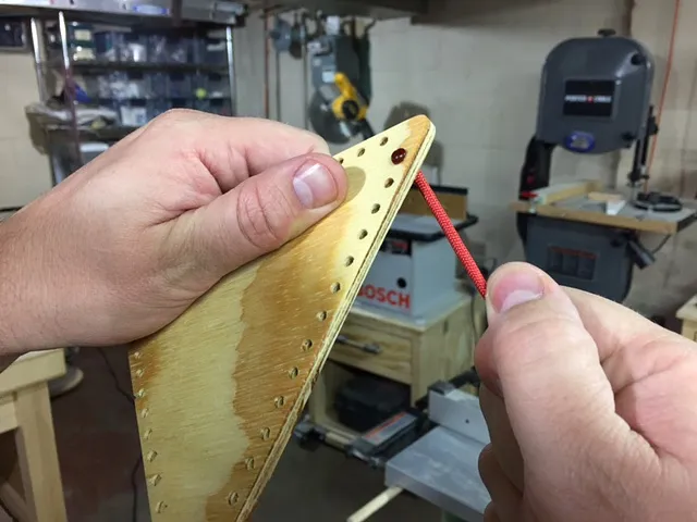 Stitched Plywood Icosahedron Holiday Ornament — Stitch it Up (image 3)