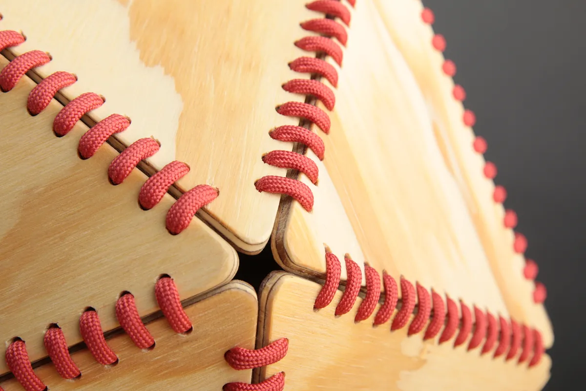 Stitched Plywood Icosahedron Holiday Ornament - image 3