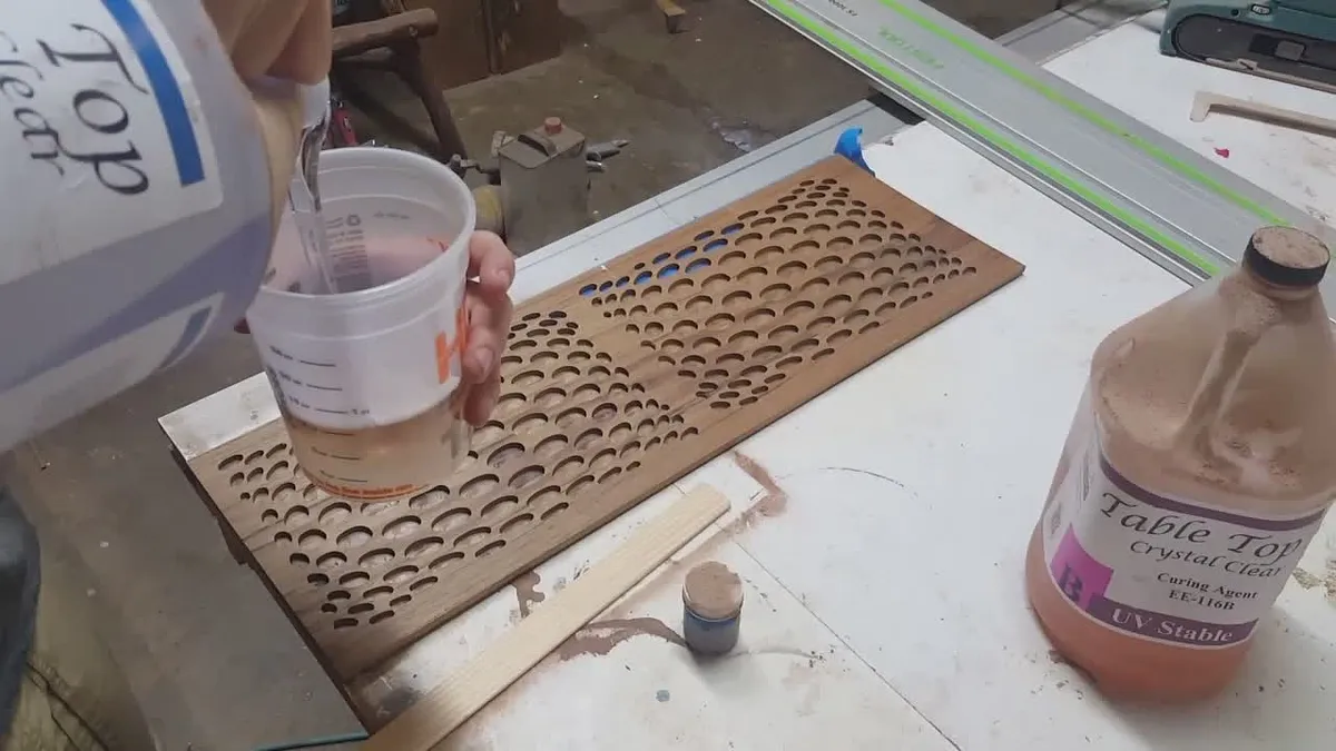 Teak Wood Light with Resin Inlay — Mix Clear table-top epoxy