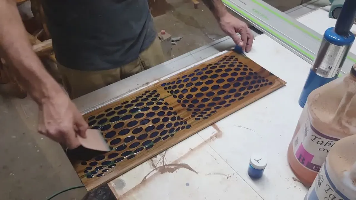Teak Wood Light with Resin Inlay - image 9