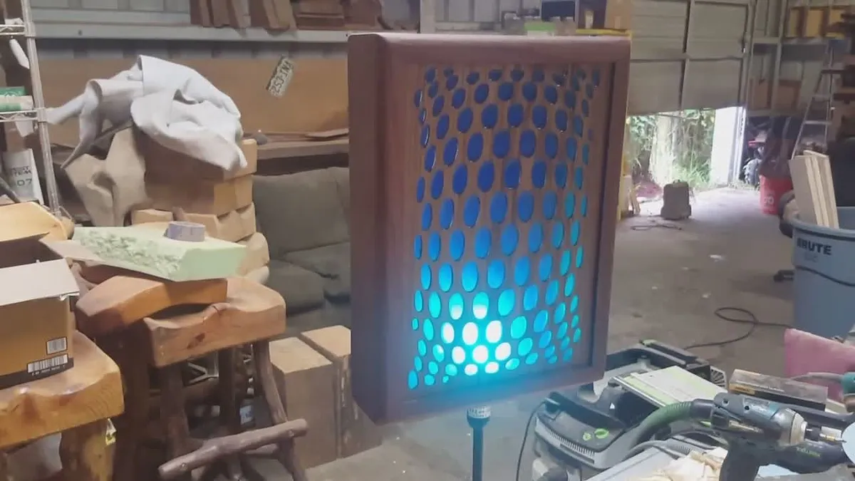 Teak Wood Light with Resin Inlay - image 15