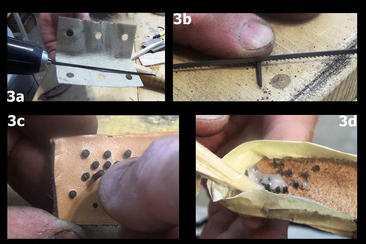 Tanto Letter Opener — ebony pins braille low relief 