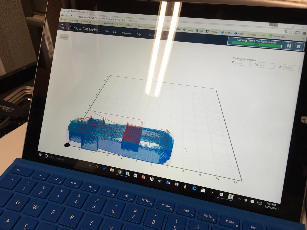 Pinewood Derby Car — Import Gcode into Easel